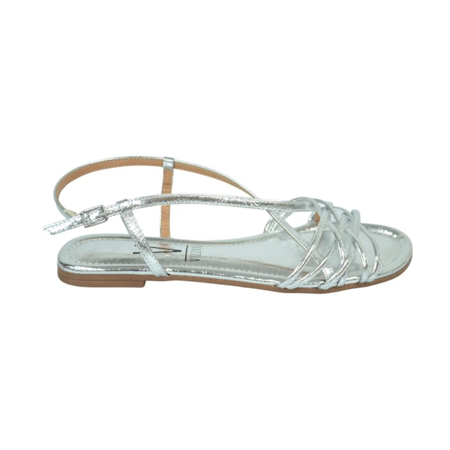 Sandália Rasteira Vizzano Feminina Prata