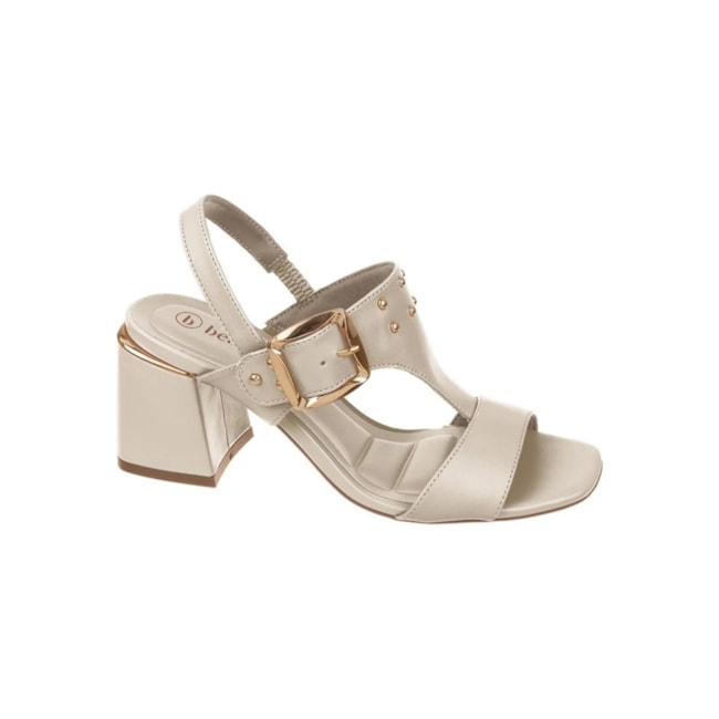 Sandália Salto Alto Bebece Feminino Aveia