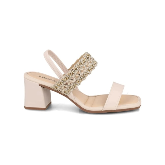 Sandália Salto Alto Mississipi Feminina Latte