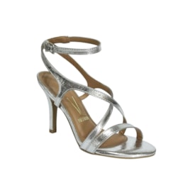 Sandália Salto Alto Vizzano Feminina Prata