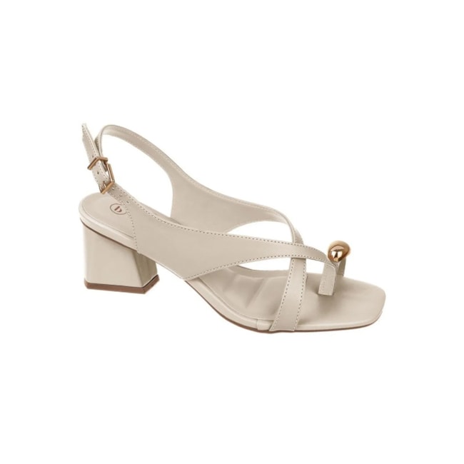 Sandália Salto Baixo Bebece Feminino Aveia