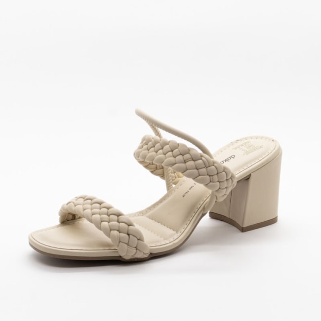 Sandália Salto Baixo Dakota Feminina Creme