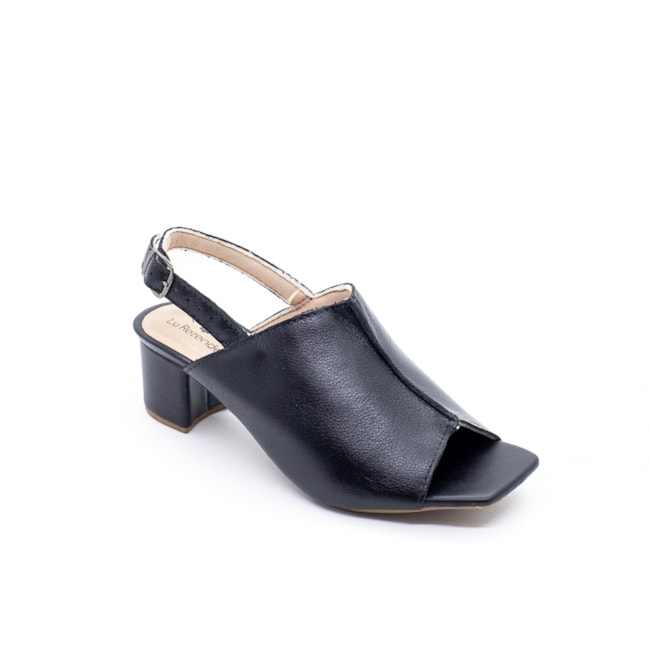 Sandália Salto Baixo Lu Rezende Feminino Preto