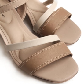 Sandália Salto Baixo Modare Feminino Creme