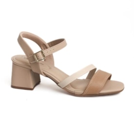 Sandália Salto Baixo Modare Feminino Creme