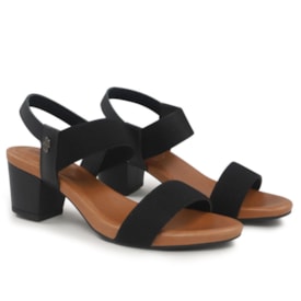 Sandalia Salto Baixo Usaflex Feminina Preto