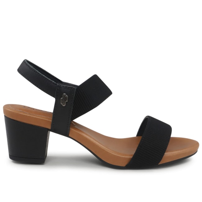 Sandalia Salto Baixo Usaflex Feminina Preto