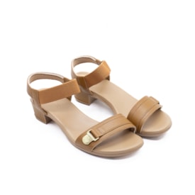 Sandália Salto Baixo Usaflex Feminino Tan Sandália Salto Baixo Usaflex Feminino Tan