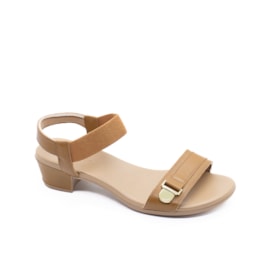 Sandália Salto Baixo Usaflex Feminino Tan