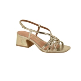 Sandália Salto Baixo Vizzano Feminina Dourado
