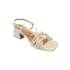 Sandália Salto Baixo Vizzano Feminino Branco Off
