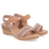Sandália Salto Couro Anabela Feminina Camel