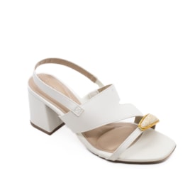 Sandália Salto Grosso Beira Rio Feminina Branco Off