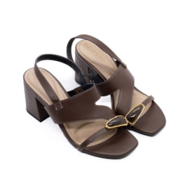 Sandália Salto Grosso Beira Rio Feminina Conhaque