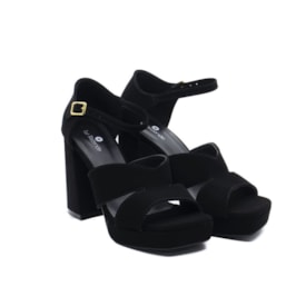 Sandália Salto Grosso Lu Rezende Feminino Preto Sandália Salto Grosso Lu Rezende Feminino Preto