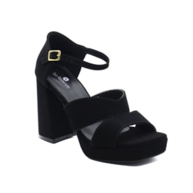 Sandália Salto Grosso Lu Rezende Feminino Preto Sandália Salto Grosso Lu Rezende Feminino Preto