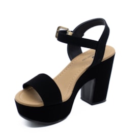 Sandalia Salto Grosso Lu Rezende Feminino Preto