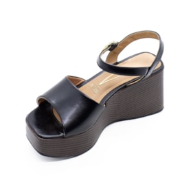 Sandália Salto Médio Anabela Vizzano Preto