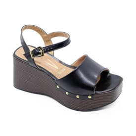 Sandália Salto Médio Anabela Vizzano Preto