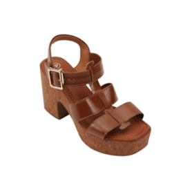 Sandália Salto Médio Bebece Feminina Pecan