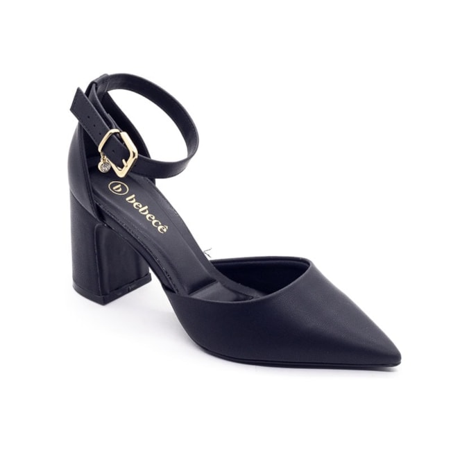 Sandália Salto Médio Bebecê Feminina Preta