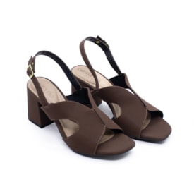 Sandália Salto Médio Beira Rio Feminina Conhaque