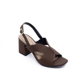 Sandália Salto Médio Beira Rio Feminina Conhaque