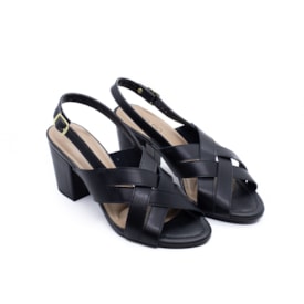 Sandália Salto Médio Beira Rio Feminino Preto