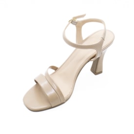 Sandália Salto Médio Lu Rezende Feminina Naturallis Amendoa