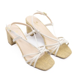 Sandália Salto Médio Lu Rezende Feminina Naturallis Off White