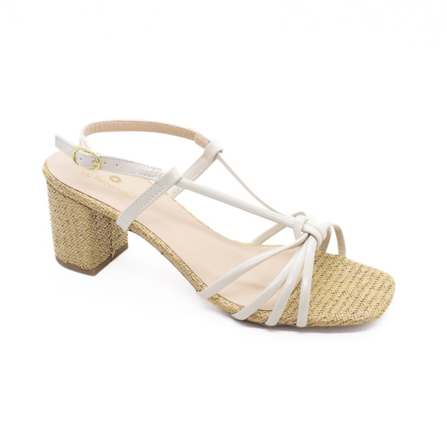 Sandália Salto Médio Lu Rezende Feminina Naturallis Off White