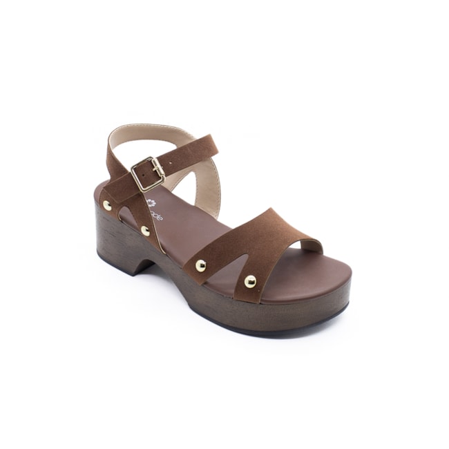 Sandália Salto Médio Lu Rezende Feminina Terra