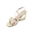 Sandália Salto Médio Lu Rezende Feminino Champagne