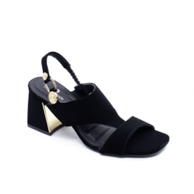 Sandália Salto Médio Lu Rezende Feminino Preto
