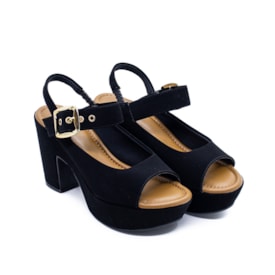 Sandália Salto Médio Lu Rezende Feminino Preto