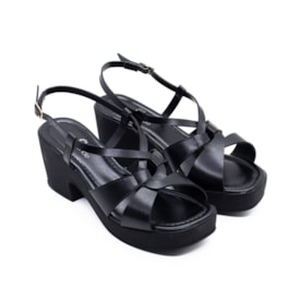 Sandália Salto Médio Lu Rezende Feminino Preto