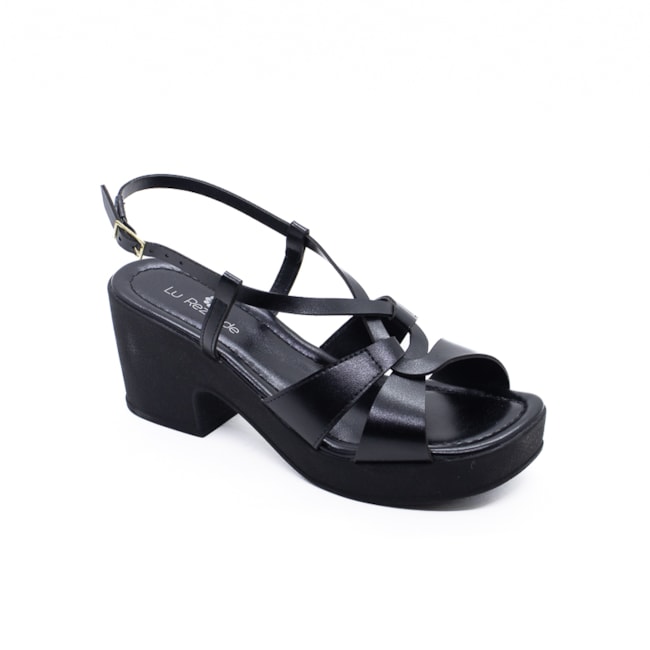 Sandália Salto Médio Lu Rezende Feminino Preto