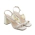 Sandalia Salto Medio Luz Da Lua Sandalia Feminino Tramado