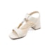 Sandália Salto Médio Modare Feminino Creme