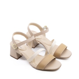 Sandália Salto Médio Modare Feminino Tan