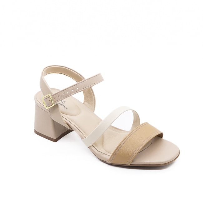 Sandália Salto Médio Modare Feminino Tan