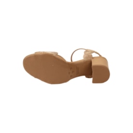 Sandália Salto Médio Valentina Feminina Bege