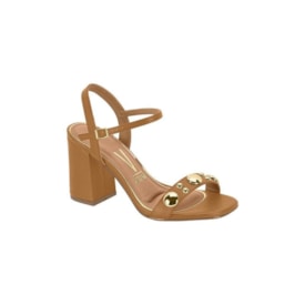 Sandalia Salto Médio Vizzano Feminino Camel