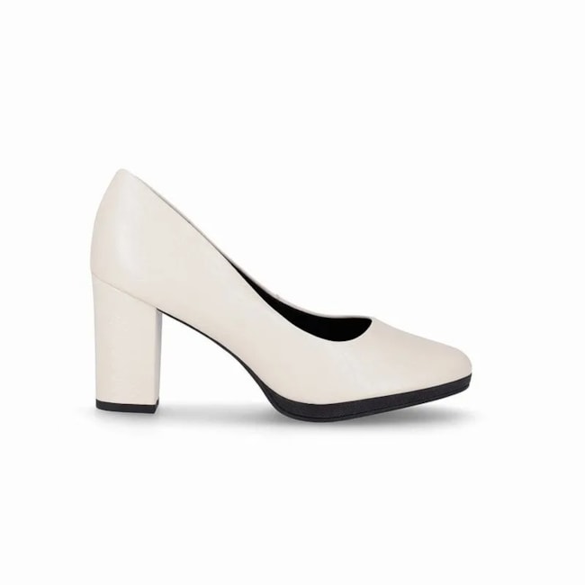 Sandalia Salto Piccadilly Feminina Off White