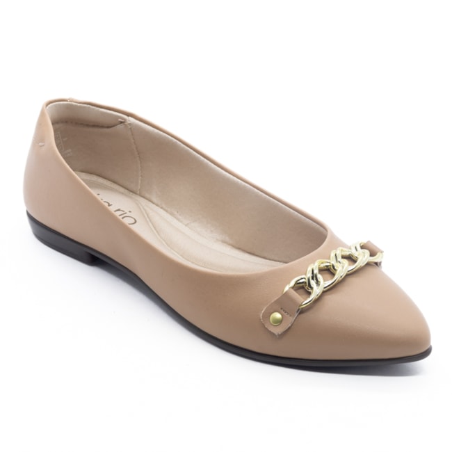 Sapatilha Bico Fino Beira Rio Feminina Nude