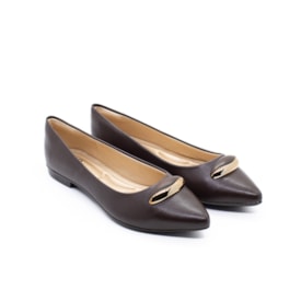 Sapatilha Bico Fino Lu Rezende Feminino Cafe