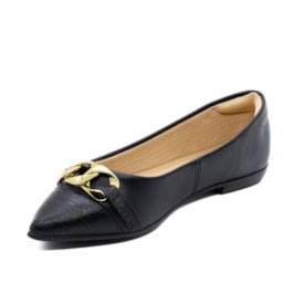 Sapatilha Bico Fino Lu Rezende Feminino Preto