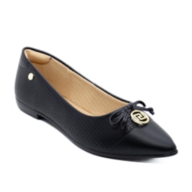 Sapatilha Bico Fino Lu Rezende Feminino Preto