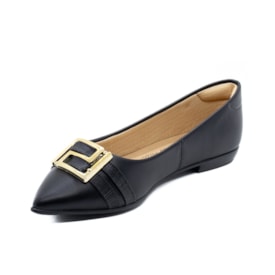 Sapatilha Bico Fino Lu Rezende Feminino Preto
