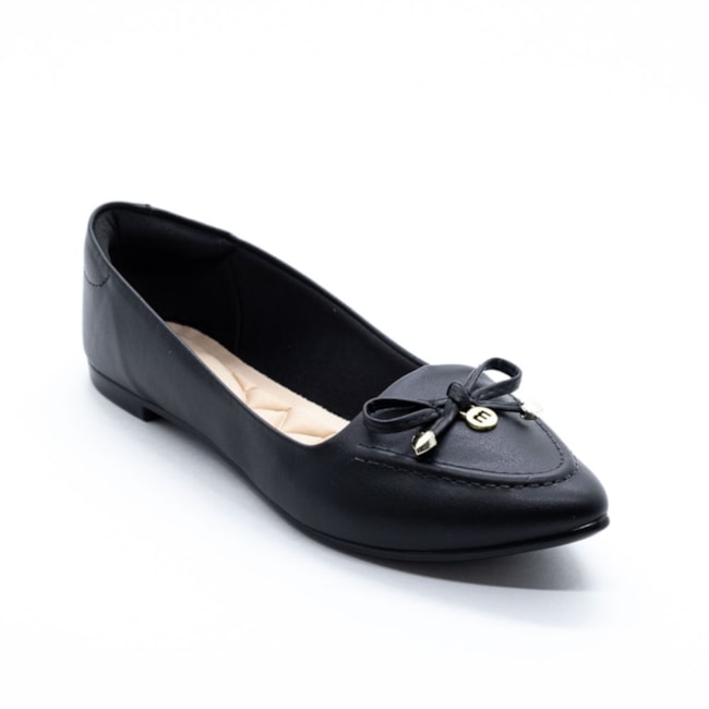 Sapatilha Bico Fino Moleca Femina Preto